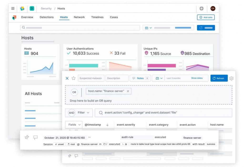 elastic SIEM dashboard